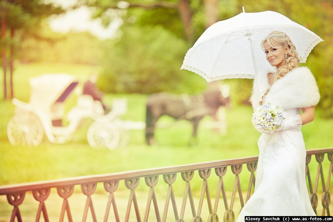 невеста с зонтиком